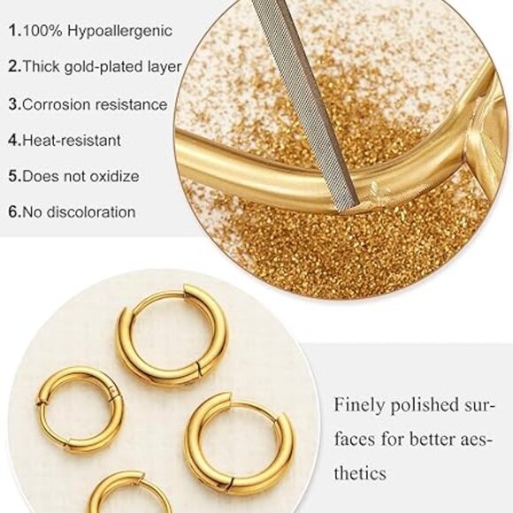 18k Gold Plated Hoop Earrings,hoop earrings for women - Picture 4 of 5